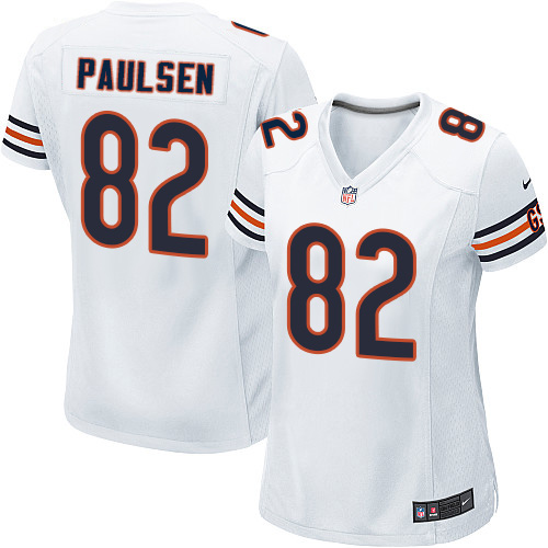 Women's Limited Logan Paulsen Nike Jersey White Road - #82 NFL Chicago Bears